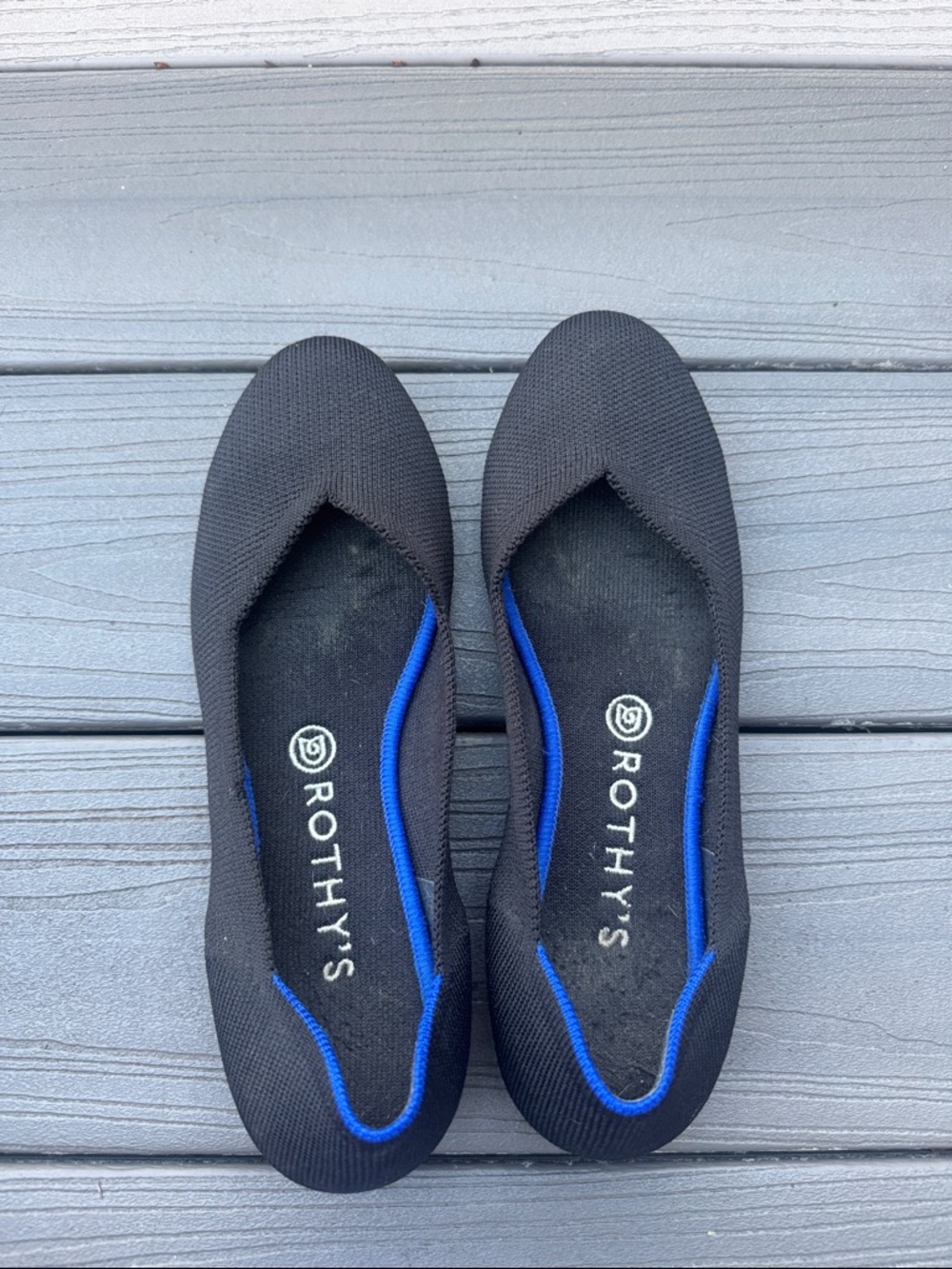 ROTHY'S Classic Black Round Toe Ballet Flats US 9/ EU 40